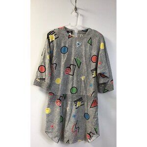 Vintage 80's We3 LTD Shirt Dress Womens 5 Made USA Saved By The Bell Retro 🩵